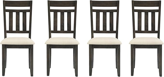 Crosley Furniture Hayden Modern Farmhouse Slat Back Wood Dining Chairs Set of 4, Kitchen Chair, Slate/Crème