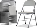 10 Pack Grey Folding Chairs with Padded Seats, Portable Stackable Foldable Chairs for Indoor and Outdoor, Commercial Seat with Metal Frame for Events Office Wedding Party, 330lbs Capacity