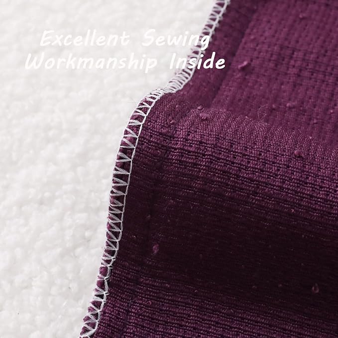 FUTEI Pack of 2 Purple Decorative Throw Pillow Covers 24x24 Inch Soft Cozy Solid Boucle Textured European Cushion Case,Modern Home Decor for Couch Bed Living Room