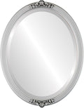 OVALCREST Oval Beveled Wall Mirror for Home Decor - Athena Style - Silver Spray - 18" x 14" Outside Dimensions