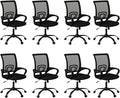 Bonzy Home Ergonomic Conference Room Chairs Set of 8, Rolling Conference Chair with Wheels, Mesh Computer Desk Chair Office Chairs with 360°Swivel, Height Adjustable, 8 Pack