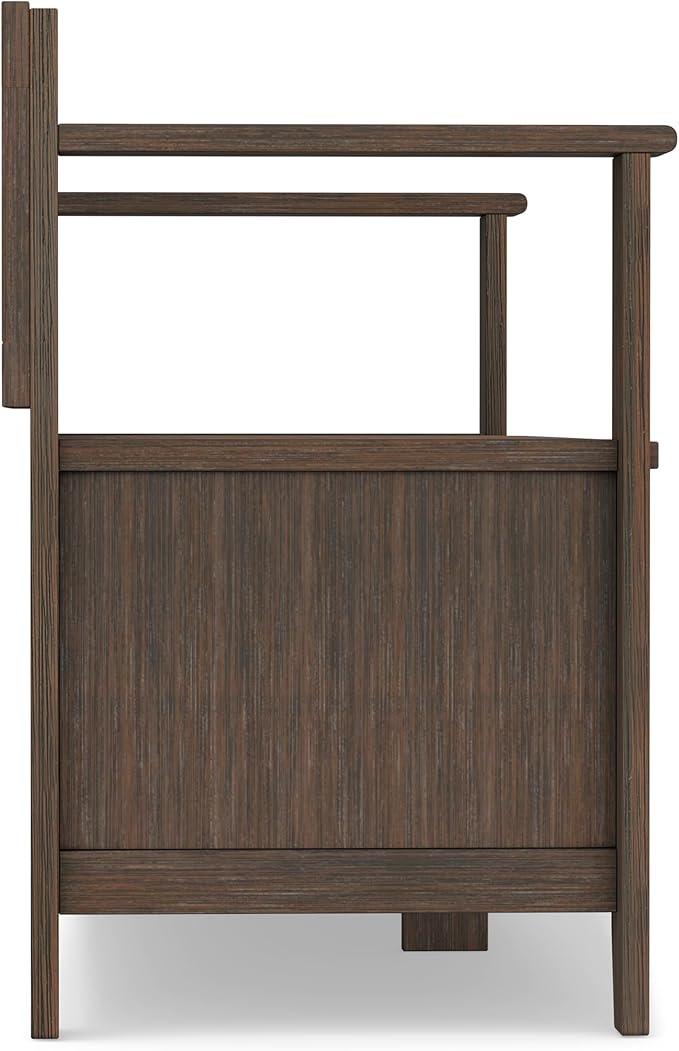 SIMPLIHOME Amherst Entryway Storage Bench - 48 inch Wide Solid Wood Hallway Seat in Farmhouse Brown, Transitional Bench for Entryway or Living Room with Lift-Up Lid and Spacious Storage