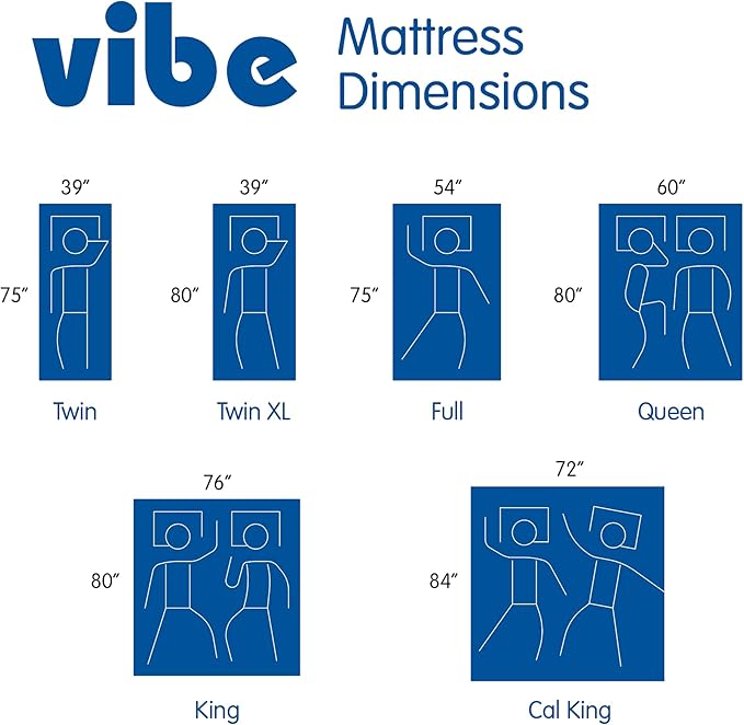 Vibe Gel Memory Foam Mattress, 12-Inch CertiPUR-US Certified Bed-in-a-Box, Full, White