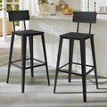 VASAGLE Set of 2 Bar Stools, Bar Height Stools, 29.1 Inches Tall Barstools with Back, Counter Bar Chairs for Kitchen Island, Steel Frame, Industrial Style, Easy Assembly, Ash Black and Ink Black