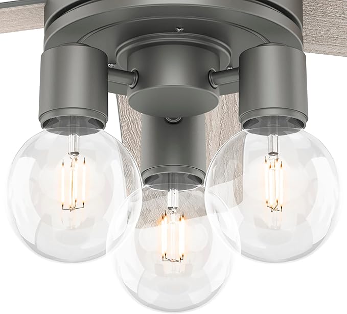 Hunter Fan Company, 51842, 52 inch Hardwick Matte Silver Ceiling Fan with LED Light Kit and Handheld Remote