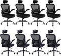 8 Pack Office Chair Ergonomic Desk Chair Comfort Adjustable Height with Wheels，Lumbar Support Mesh Swivel Computer Home Office Chair,Conference Room Chairs