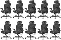ZZH Ergonomic Office Chair Set of 10 with Adjustable Lumbar Support and Headrest, Mesh Home Office Desk Chair with Wheels and Flip-up Arms, Black