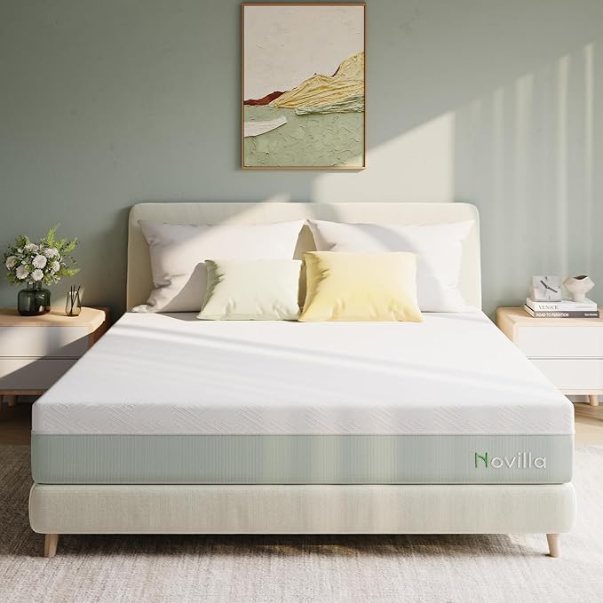 Novilla Queen Mattress,10 Inch Gel Memory Foam Mattress for Suppotive &Pressure Relieving, Medium Firm Feel in a Box,Bliss