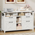 Filing Organization Storage Cabinets 4 Drawer with Adjustable Shelf, Lateral Filing Cabinet with Open Storage Shelf for Home Office, Farmhouse File Cabinets for Hanging Files Letter/A4.(White)