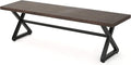 Christopher Knight Home Rolando Outdoor Aluminum Dining Bench with Steel Frame, Brown / Black