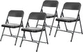 OEF Furnishings OEF800 Series Premium Heavy-Duty Plastic Folding Chairs, Lightweight, Durable Seating for Indoor and Outdoor Use, 500 lb Capacity (4-Pack, Gray Plastic with Black Frame)
