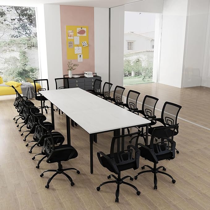 Bonzy Home Ergonomic Office Chairs Set of 2, Rolling Conference Room Chairs with Wheel, Mesh Computer Desk Chair with 360° Swivel, Height Adjustable, 2 Pack