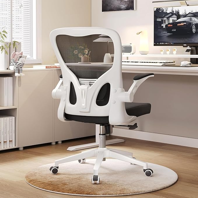 Ergonomic Office Chair, High-Back Mesh Computer Desk Chair with Adjustable Height, Lumbar Support, Flip-Up Armrests,headrest，and Swivel Rolling Design for Home and Office Use