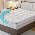 Firm Memory Foam Mattress Topper Twin Size - Dual Layer 3 Inch Cooling Gel Memory Pad and 1 Inch Pillow Top Mattress Cover for Back Pain - 39" x 75" x 4"