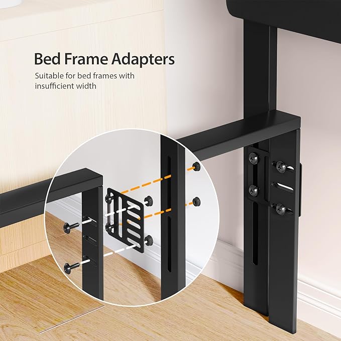 King/Cal King Size Upholstered Velvet Headboard, Adjustable Head Boards with LED Light & Charging Station, Bed Headboard Only, Attach Frame, Ideal for Bedroom, Dorm, Guest Room, Black