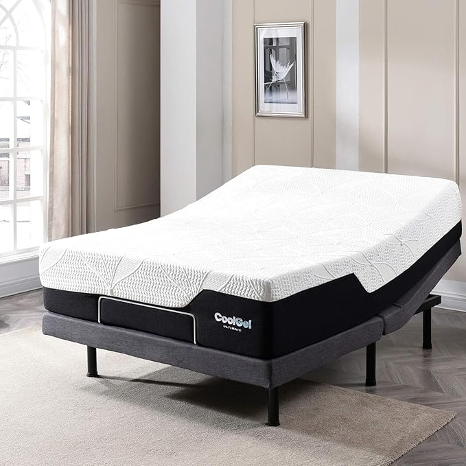 Classic Brands Cool Gel Chill Memory Foam 14-Inch Mattress with 2 BONUS Pillows |CertiPUR-US Certified |Bed-in-a-Box, Queen