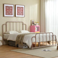 PINJU Metal Platform Bed Frame with Headboard and Footboard, Classic Style, Sturdy Metal Slats, No Box Spring Needed, Easy Installation (Pink, Queen)