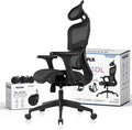 Nouhaus Ergo3dL Home Office Desk Chairs Ergonomic Office Chair High-Back Mesh Rolling Work Chairs with Wheels and Adjustable Headrests Comfortable Lumbar Support Adjustable Armrests
