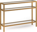 Henn&Hart 42" Wide Rectangular Console Table in Brass, Entryway Table, Accent Table for Living Room, Hallway