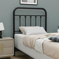 Vintage Twin Size Metal Bed Frame Height Adjustable Headboard Only, Wrought Iron Black Farmhouse Bed Frame Headboard, Easy Assembly, Short Clearance, Tall or Low Setting