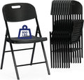 100 Pack Thicker 800 LBS Black Folding Chairs, Commercial Grade Folding Chair, Foldable Chairs for Events