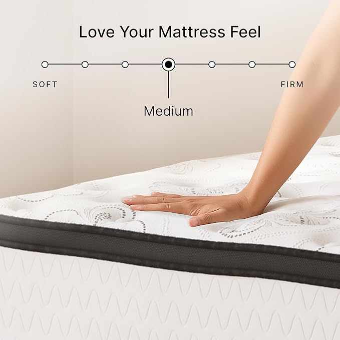Signature Design by Ashley Chime Hybrid Twin 12" Mattress with Gel Memory Foam, Medium Firm, Pressure Relief, Fiberglass Free Mattress in a Box