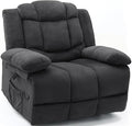 Recliner Chair Oversized 360° Swivel Rocker Recliners with Massage and Heating Theater Chairs Lounge Sofa Adults Lazy Sofas Single Couch for Living Room Overstuffed Armrests XL (Grey)