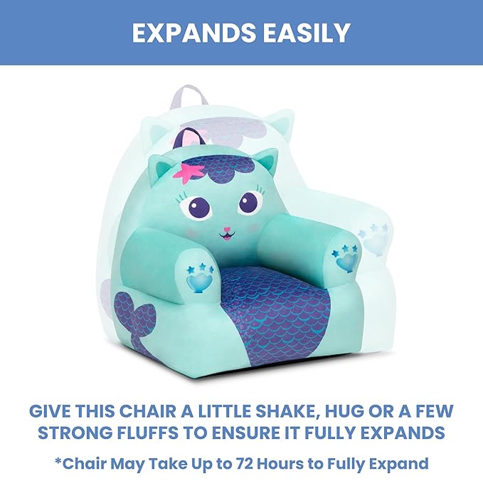 Delta Children - Gabby's Dollhouse Cozee Buddy Kids Chair, Blue