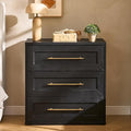 mopio Blake 3 Drawer Dresser for Bedroom, Chest of Drawers, Wood Dresser Organizer, Modern Farmhouse, Tall Night Stand, Enhanced Safety, Sturdy Compliant (1, Black Oak, One Size)