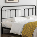 Black Metal King Size Headboard, Height Adjustable, Farmhouse Victorian Wrought Iron Headboards Only for Bedroom