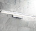Possini Euro Design Eloe Mid Century Modern Wall Mount Light LED Chrome Silver Hardwired 31 1/4" Wide Light Bar Shade Fixture Painted White Glass for Bathroom Vanity Mirror House Home Room Decor