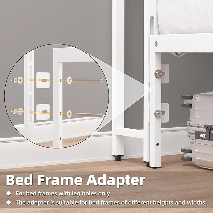 Full Sized Headboard with 2 Tiers Storage Shelves, Sturdy and Stable Headboard with Charging Station, USB Ports and LED Light for Full Bed Frame, White