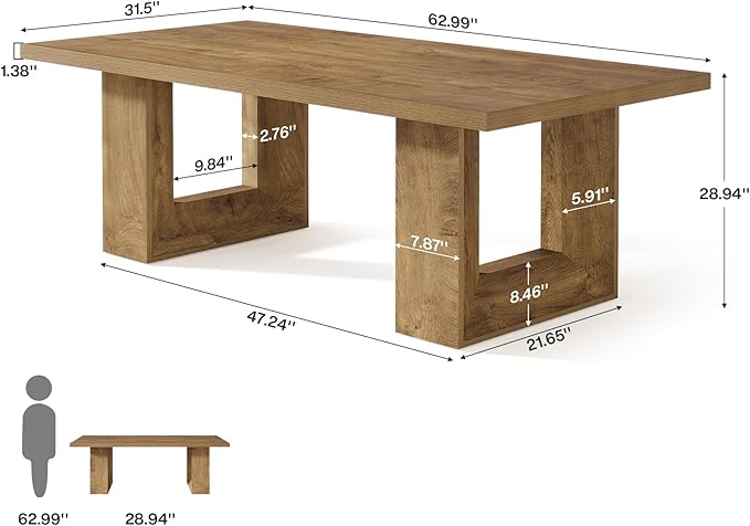Tribesigns Home Office Desk, 62.99" Large Farmhouse Executive Desk, Computer Table for Office, Conference Room, Study Room (Walnut)