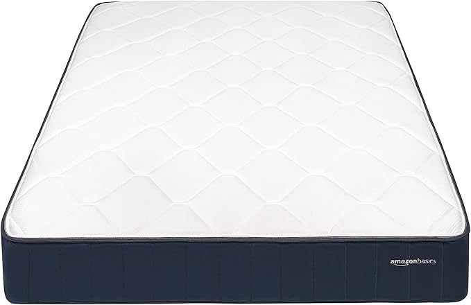 Amazon Basics Gel-Infused Memory Foam Mattress, 12-Inch Hybrid, Cushion Firm, Cool Touch, CertiPUR-US® Certified Foam, King, White / Gray