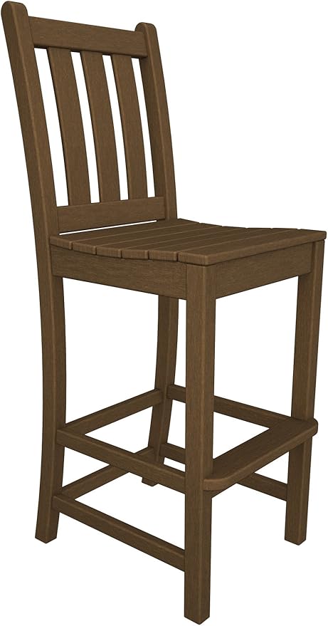 POLYWOOD® Traditional Garden Bar Chair, White