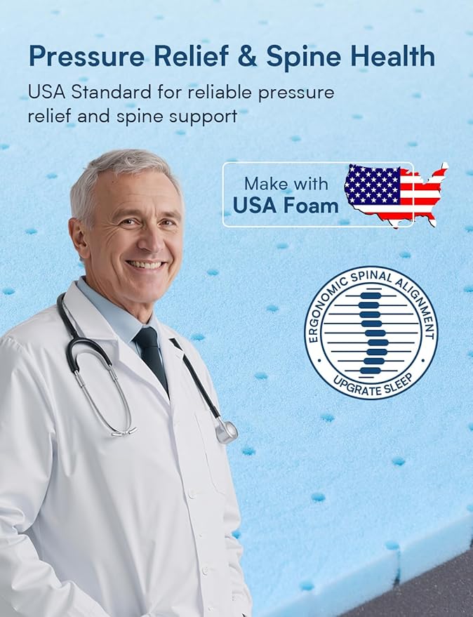 Twin Mattress Firm, 12 Inch Cooling Gel Memory Foam Mattress, Back Pain Relief, Cooling Ice Silk Cover, Bed Mattress in Box, CertiPUR-US Certified