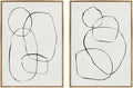 Kate and Laurel Sylvie 871 Modern Circles & 869 Going in Circles Framed Canvas Wall Art Set by Teju Reval of SnazzyHues, 2 Piece Set 28x38 Bright Gold, Modern Abstract Art for Wall