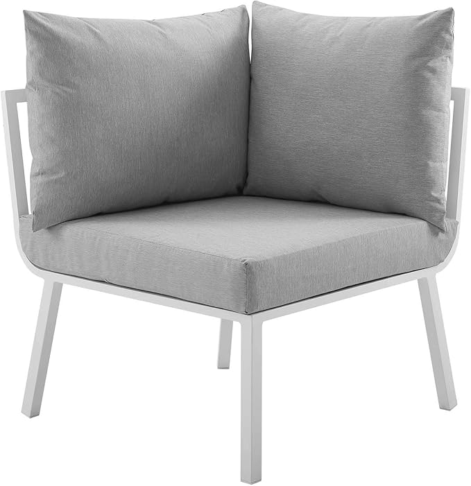Modway Riverside Outdoor Furniture, 3-Piece Set, White Gray