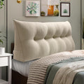WOWMAX Headboard Pillow Queen Triangular Bed Wedge Pillow for Headboard Wedge Pillow Headboard for Daybed Bunk Bed Large Bolster Pillow for Bed with Removable Cover, 85% Linen 15% Cotton Blend