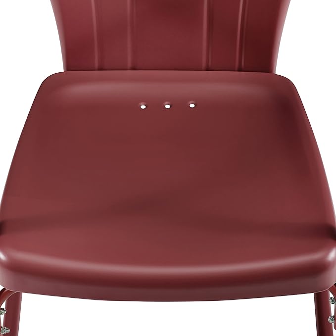 Crosley Furniture Tulip 2-Piece Outdoor Chair Set, Retro Metal Patio Chairs for Dining, Porch, Deck, Balcony, Dark Red Satin