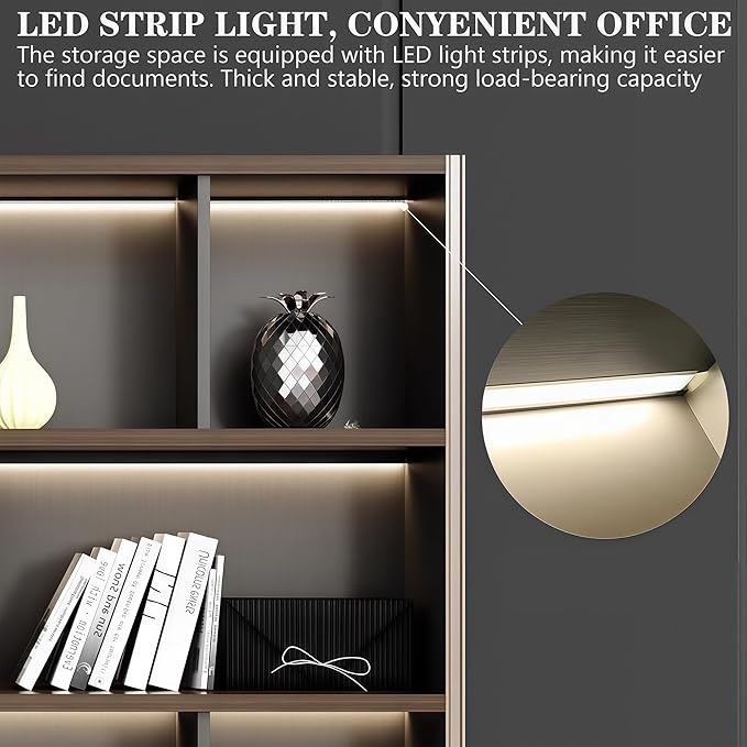 Modern Executive Desk, 118.1 inch L Shaped Desk with Storage, L Shape Corner Desk Drawers and Lockable Storage No Installation Required, Without Desk or Computer Chair (Filing Cabinet)