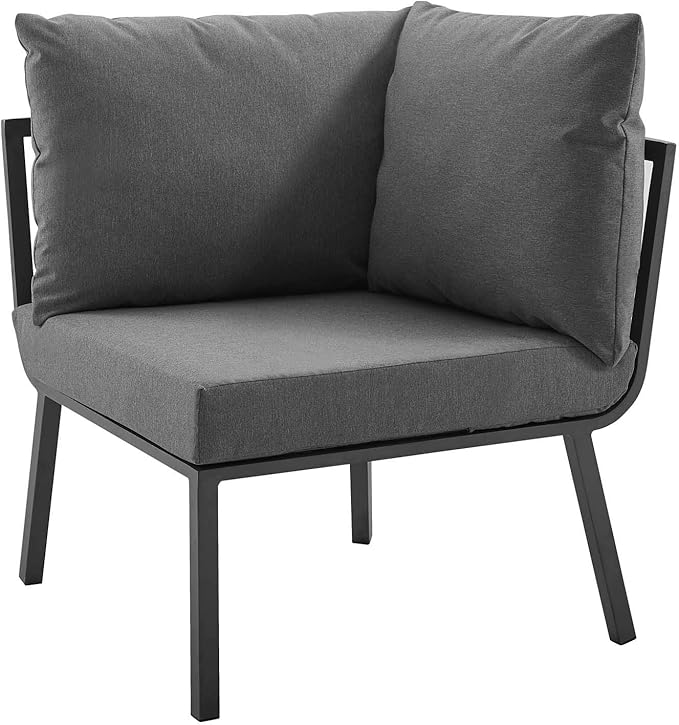 Modway Riverside Outdoor Furniture, 2-Piece Set, Gray Charcoal