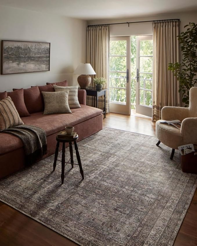 Loloi Amber Lewis Georgie Collection GER-10 Moss/Bark 10'-0" x 14'-0", .19" Pile Height, Area Rug