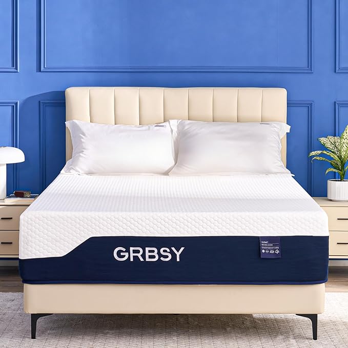 Firm King Size Mattress, 14 Inch Cooling Gel Memory Foam Mattress, Back Pain Relief, Cooling Ice Silk Cover, Bed Mattress in Box, CertiPUR-US Certified