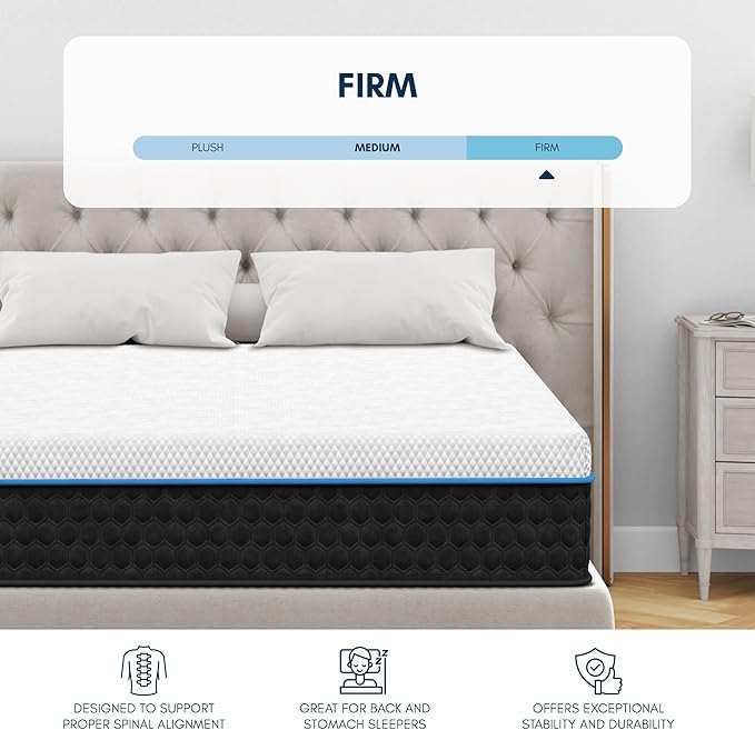 Diamond Mattress EquaLite Copper Cooled Hybrid Mattress, Twin XL Mattress 11-inch Firm, Greenguard Gold, CertiPUR-US Certified, Fiberglass-Free, Made in USA