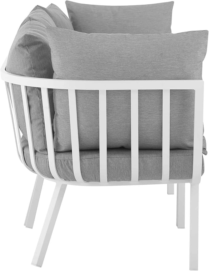 Modway Riverside Outdoor Furniture, 3-Piece Set, White Gray