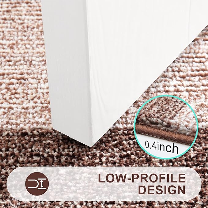 Kitinjoy Indoor Outdoor Door Mat, 71x47 Non-Slip Absorbent Dirt Trapper, Low-Profile Washable Inside Entrance Front Floor Mat, Sturdy Soft Entry Doormats for Entryway, Brown