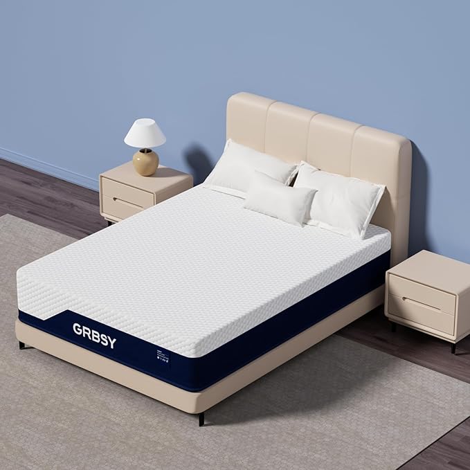 Twin Mattress Firm, 12 Inch Cooling Gel Memory Foam Mattress, Back Pain Relief, Cooling Ice Silk Cover, Bed Mattress in Box, CertiPUR-US Certified