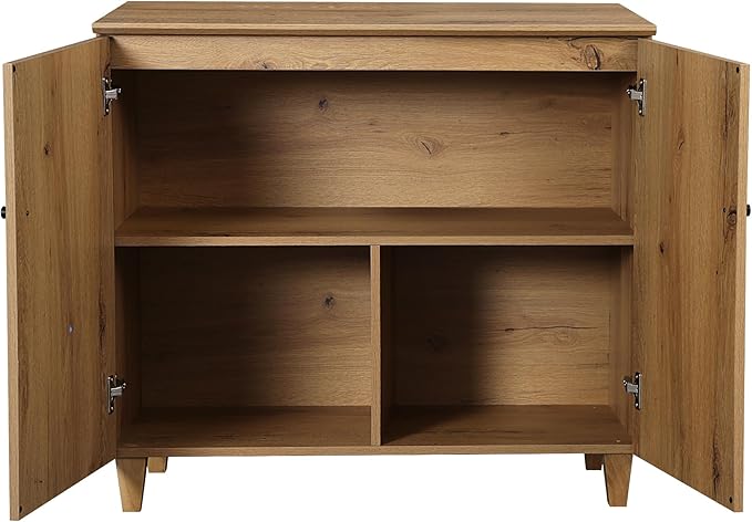 WAMPAT Sideboards Buffet Cabinet, 3-in-1 Wood Wide Credenza Storage Cabinet with 4 Doors and 3 Drawers, Modern Kitchen Coffee Bar Table with Storage for Living Room Dining Room, Oak Brown