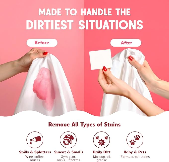 QLEAN Laundry Detergent Sheets (Travel Size 10 Loads) – Travel Laundry Detergent Sheets, Eco-Friendly Laundry Soap, HE & Standard Washer Safe, Stain Remover, Skin-Friendly - Sweet Summer Love